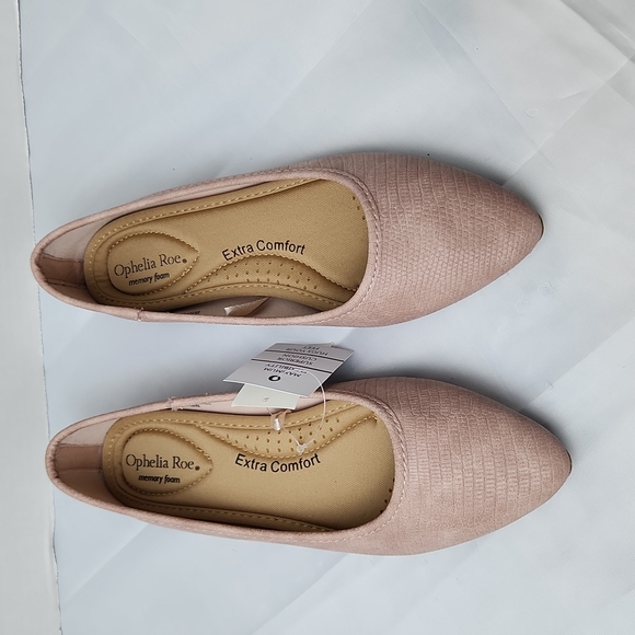 Ophelia Roe Women's Memory Foam Extra Comfort Phoebe Snake Pink Flats Size 6 NWT - Picture 3 of 10